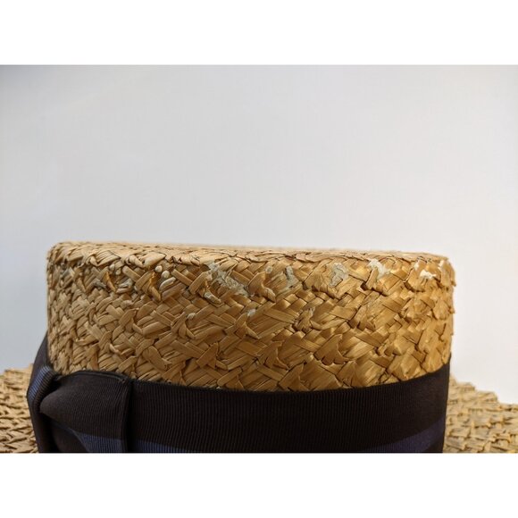 Men's Antique Royal Scot Vintage Gatsby Straw Boater Hat (size 6 7/8) AS IS - Picture 7 of 15